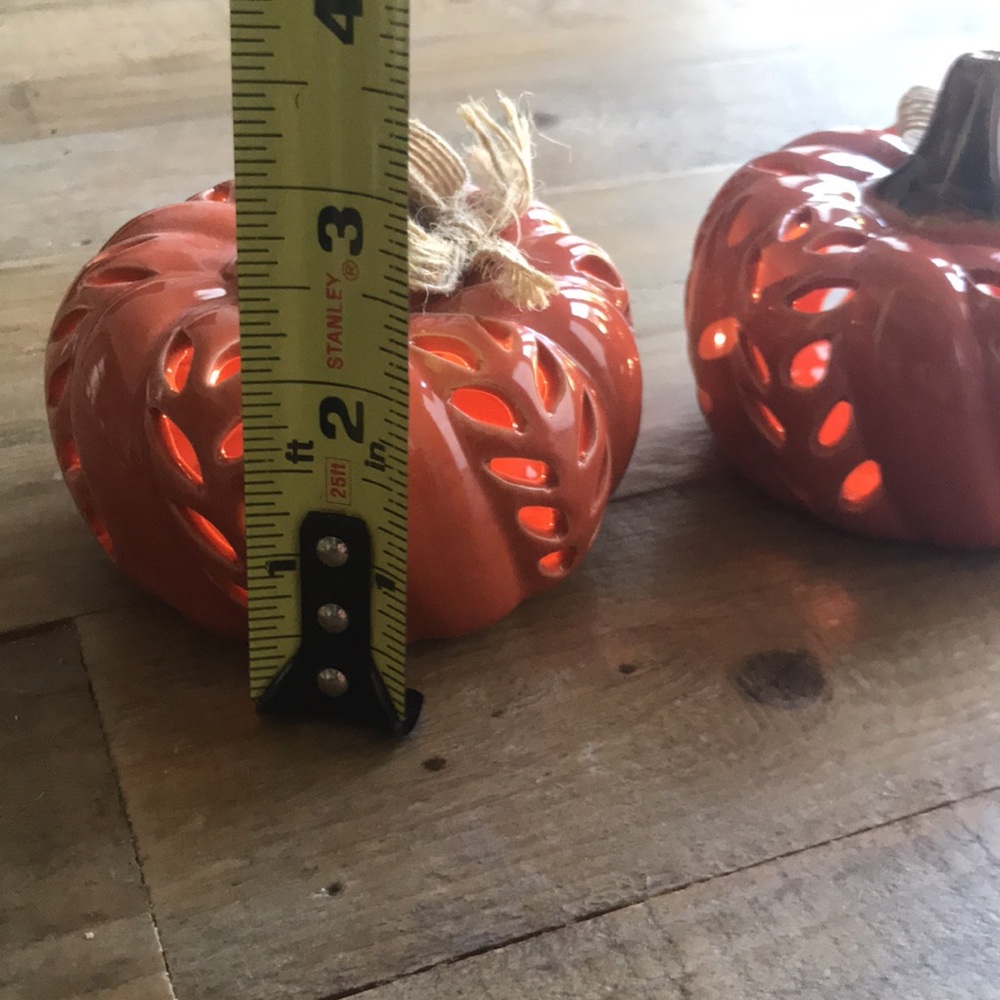 Set of 2 Ceramic Lighted Pumpkins - Picture 8 of 8